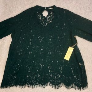 NWT forest green lace blouse size 3XL